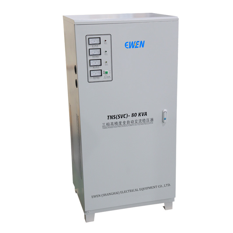80KVA Driefasige industriële spanningsstabilisator Automatische spanningsregelaar 380VAC 400VAC met servomotor