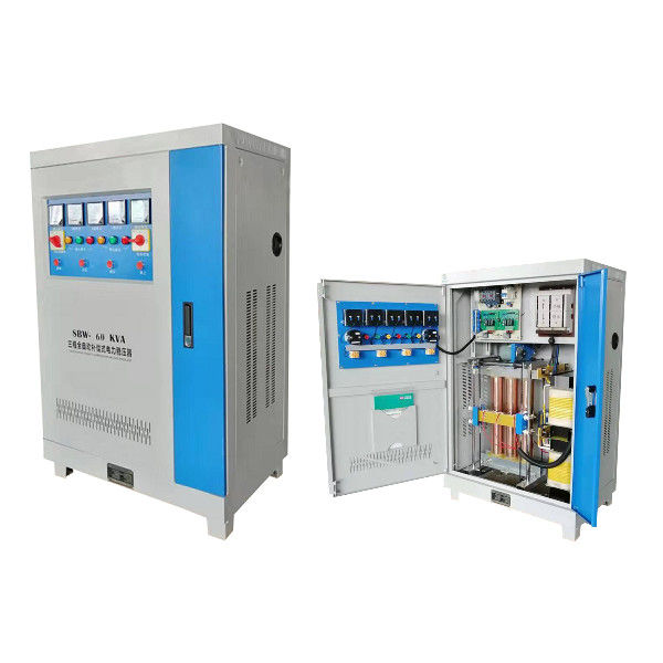 Sbw-60KVA AC Industriële Automatische Gecompenseerde Voltagestabilisator/Regelgever In drie stadia